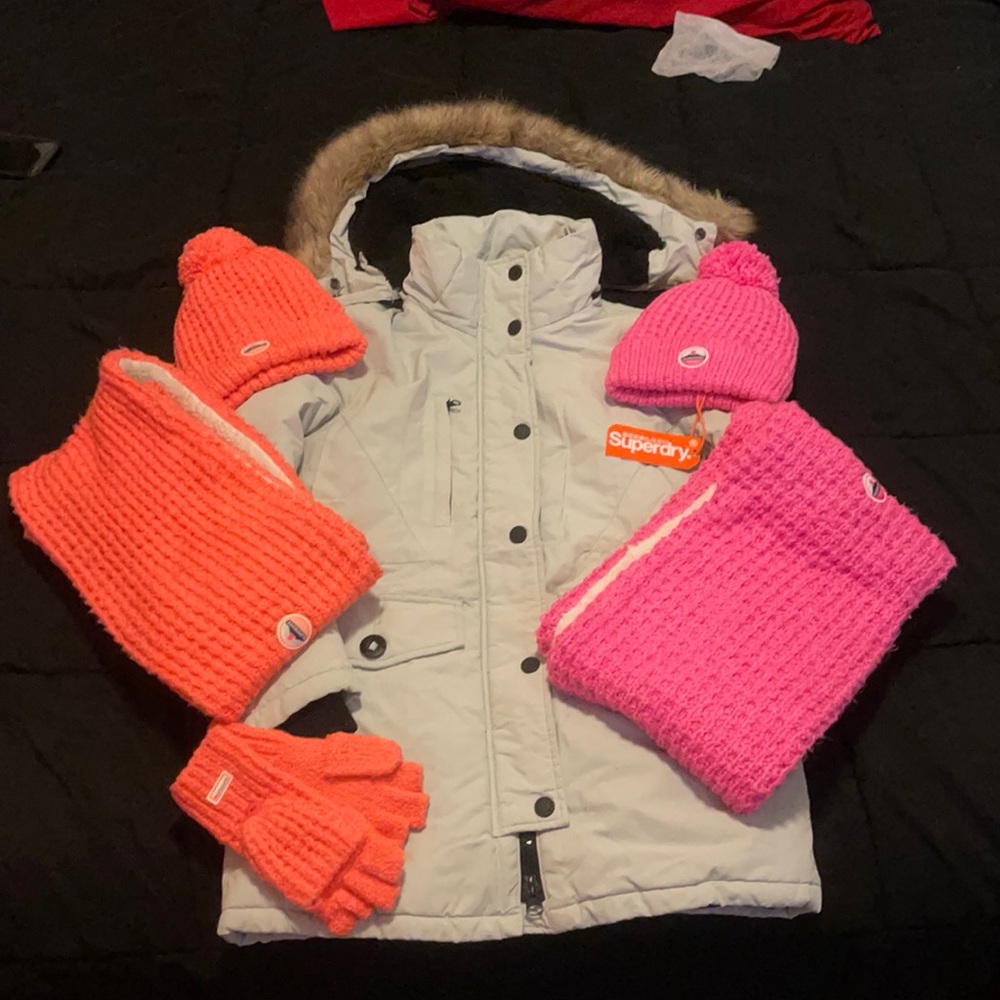Super dry coat hat Scarf and gloves